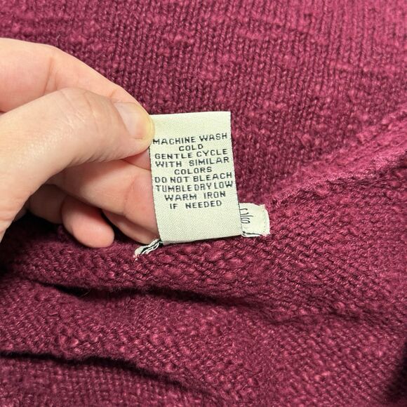 Vtg Sweater Vest Womens XL Burgundy Floral Embroidered Knit Grandma Cottage Boho - Picture 9 of 9